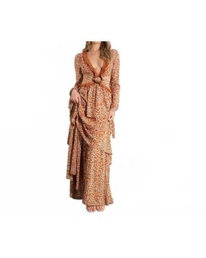 Mulla Cross Back Tie Maxi Dress - Brown