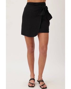 Bella Dahl Sarong Style Wrap Skirt - Black