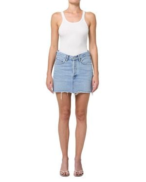 Agolde V-Waist Mini Skirt - Blue