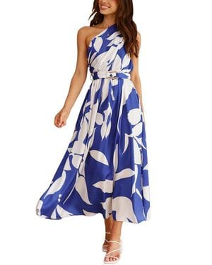 LOEY One-Shoulder Maxi Dress - Blue