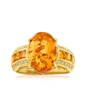 Ross-Simons Amber Ring With Citrines With Topaz Accents - Yellow