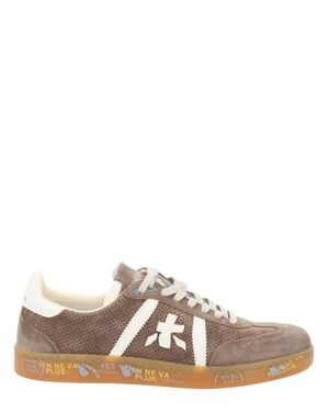 Premiata Taupe Bonnie Suede Perforated Sneakers - Natural