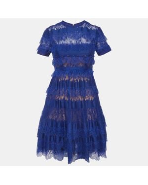 high neck blue mini dress Cerina High Neck Mini Dress