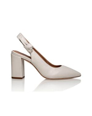 Joan Oloff Daphne Leather Slingback Pump - White