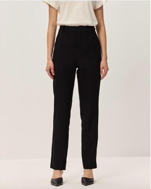 Elodie Bruno Leira High-Waisted Straight-Leg Pants - Black