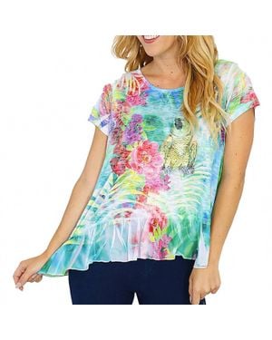 Impulse California Pretty Parrot Tropical Short Sleeve Top - Blue