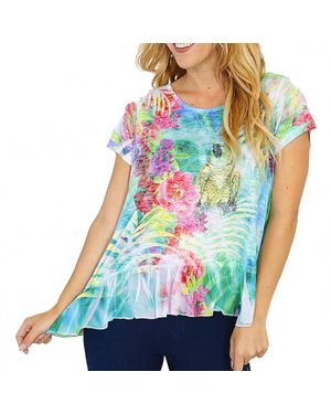 Impulse California Pretty Parrot Tropical Short Sleeve Top - Blue