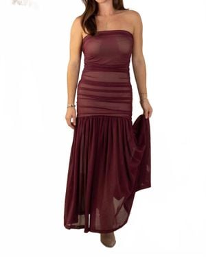Olivaceous Clara Midi Mesh Dress - Red