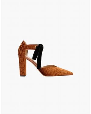 Ulla Johnson Corinna Eyelet Detail High Heels - Brown