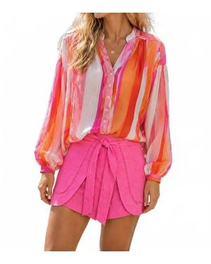 Fate Mini Wrap Shorts With Trim Detail - Pink