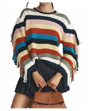 Lingua Franca Marathi Crewneck Sweater - Blue