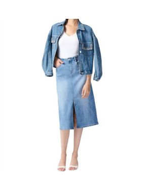 Joseph Ribkoff Knee-Length Denim Skirt - Blue
