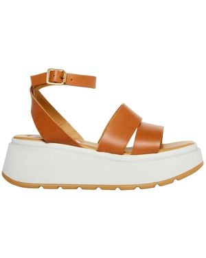 Steve Madden Tenysi Wedge Sandal Cognac Leather Teny01S1-Cog - Brown
