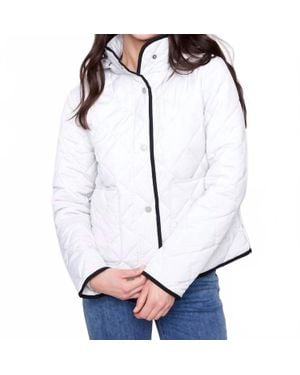 Charlie b Quilted Puffer Jacket With Removable Hood - Blue