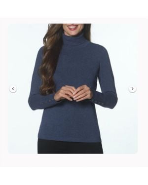 J'Envie/Eli Cute As A Button Turtleneck Top - Blue