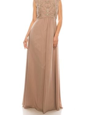 Decode 1.8 Beaded And Sequin A Line Chiffon Dress - Brown