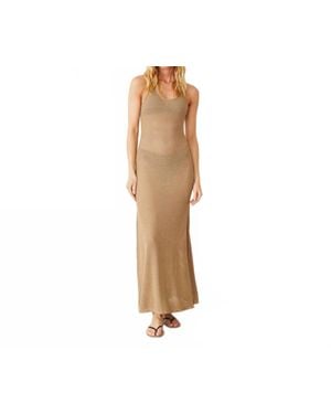 Monrow Mesh Maxi Dress - Natural