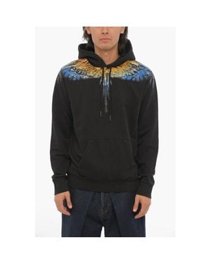 Marcelo Burlon Brushed Cotton Lunar Wings Hoodie - Black