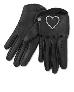 Philipp Plein Strass Nappa Mid-Gloves Heart - Gray