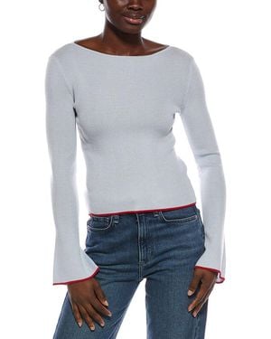 Madewell Elory Merino Wool & Silk-Blend Femme Sleeve Top - Gray