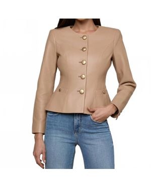 L'Agence Mariella Leather Jacket - Blue