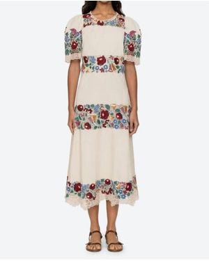 Sea Katharine Embroidery Dress - Natural