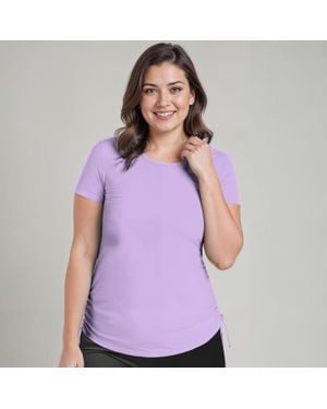 Calypsa Plus Short Sleeve Adele Swim Top - Purple