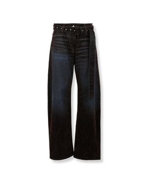 Acne Studios Belted Flocked Jeans - Blue
