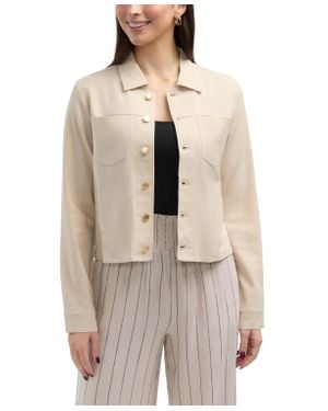 Ellen Tracy Linen Blend Jacket - Natural
