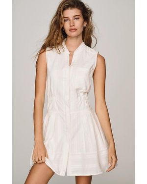 Maeve Sleeveless V-Neck Shirtdress - White