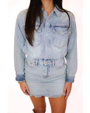 Pistola Nina Long Sleeve Denim Dress - Blue