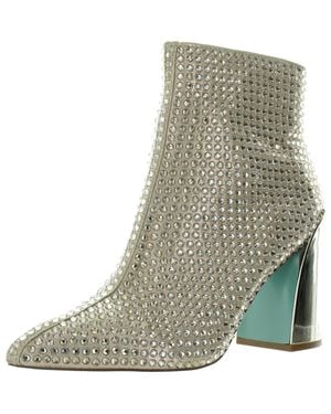 Betsey Johnson Colbey Embellished Textured Booties - Green