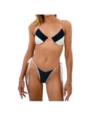 Gigizara Noir Wave Triangle Bikini Top Monochrome Wave Elegance - Blue