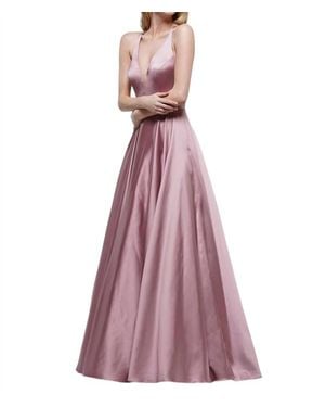 Colors Dress Satin Long Prom Dress - Purple