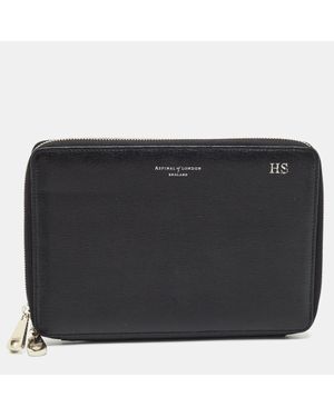 Aspinal of London Leather Tablet Continental Wallet - Black