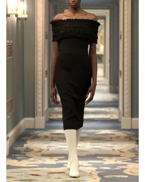 Edeline Lee Philomela Ruche Dress - Black