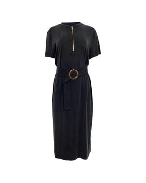 ESCADA Belted Midi Shirt Sleeve Dress - Blue