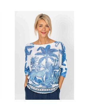 Look Mode Usa Safari Batwing Sweater - Blue