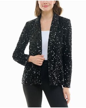 Nicole Miller Dani Velvet Sequin Jacket - Black
