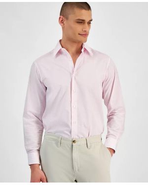Club Room Dress Shirt Cotton Regular Fit Long Sleeve Fts4 - Pink