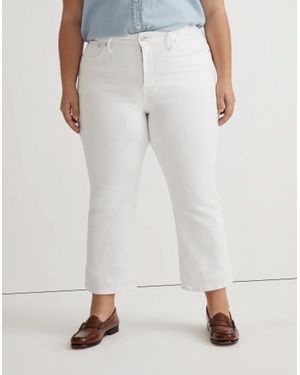 Madewell Midrise Kickout Crop Flare Jeans - White