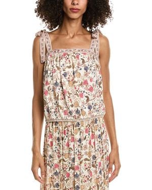 Max Studio Tie Shoulder Tank Top - Red