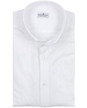 Sonrisa Refined Rounded Collar Shirt - White