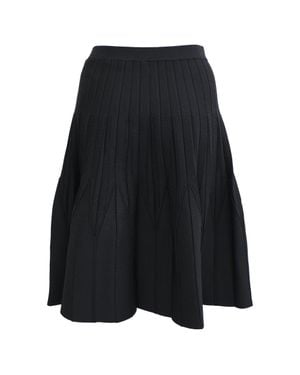 Sandro Sandro Ribbed-Knit Flared Midi Skirt - Black