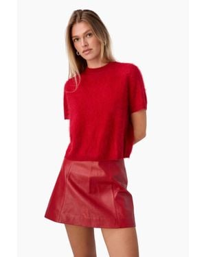 Cami NYC Cillian Leather Mini Skirt - Red
