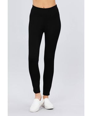 TRUEDAMES Waist Elastic Band Ponte Pants - Black