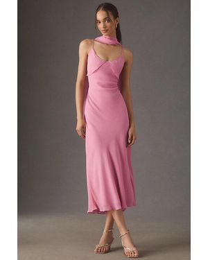BHLDN Scarf Detail Slip Maxi Dress - Pink