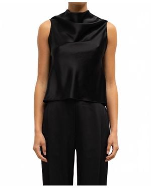 Leset Barb Shell Sleeveless Top - Black