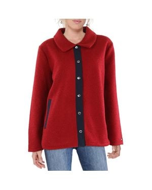 Tommy Hilfiger Unlined Polyester Faux Fur Coat - Red