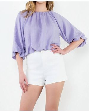 Thml Beka Puff Sleeve Flowy Blouse - Purple